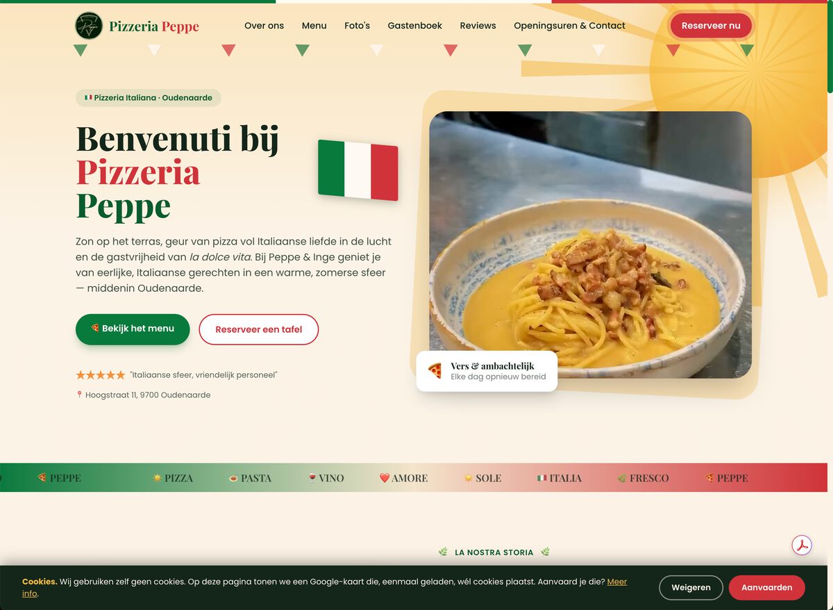 Website Pizzeria Peppe